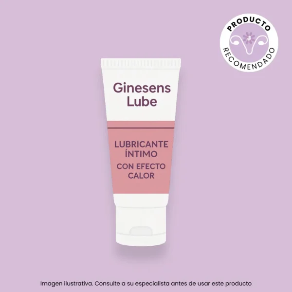 Ginesens Lube lubricante íntimo con efecto calor sobre fondo lavanda